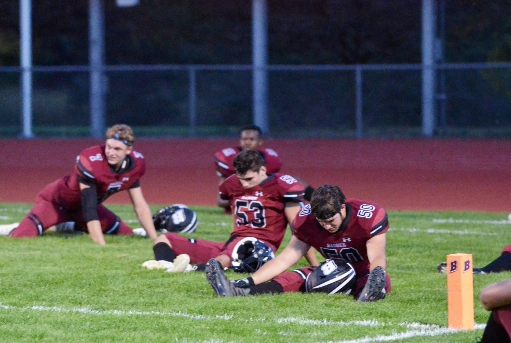 Badger Players Stretching